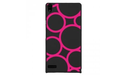 Coque rigide pour Huawei Ascend P6 avec impression Motifs ronds fushias