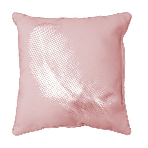 Coussin passepoil 40 x 40 cm polyester imprime argent plumette Dragee