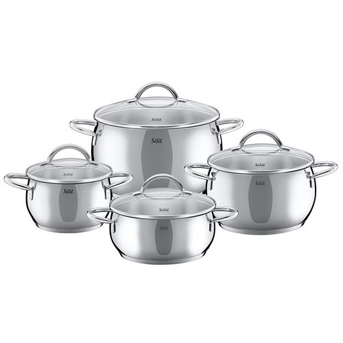 Silit 2109262626 Nobile Set de 4 Batteries de cuisine Acier Inoxydable Argent 53 x 29,5 x 24,5 cm