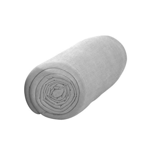 Drap housse extensible 100% jersey de coton uni 140x190cm SABRINA zinc