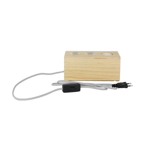 THE HOME DECO LIGHT Lampe a poser LA12017 rectangle - Bois cablé - Gris et blanc M4