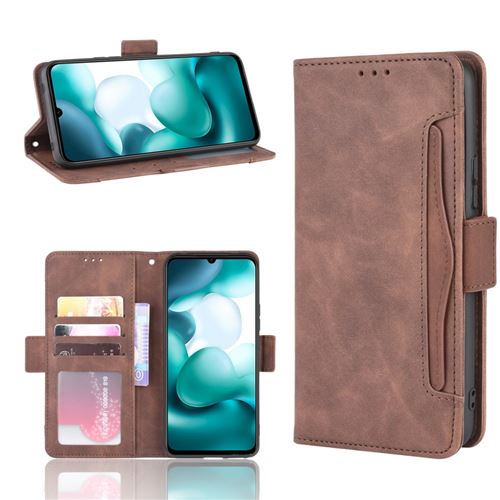 Etui en PU magnétique avec plusieurs porte-cartes marron pour votre Xiaomi Mi 10 Lite 5G/10 Youth 5G