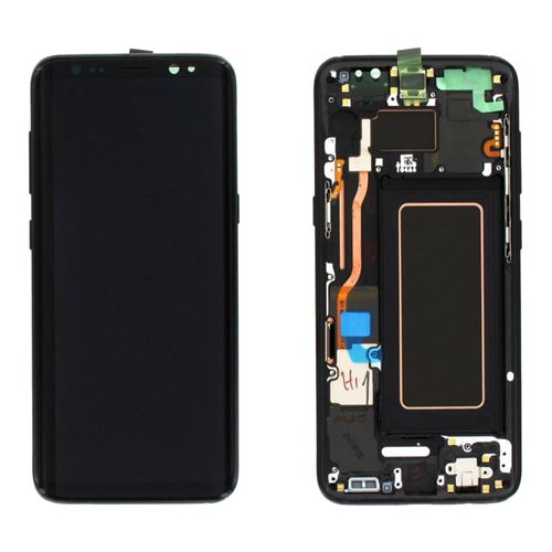 Ecran tactile + LCD noir sur châssis noir de remplacement pour Samsung Galaxy S8 (G950 / G950F)