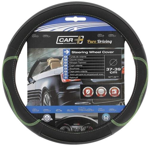 Race Sport housse de direction de voiture 37 - 39 cm PVC noir/vert