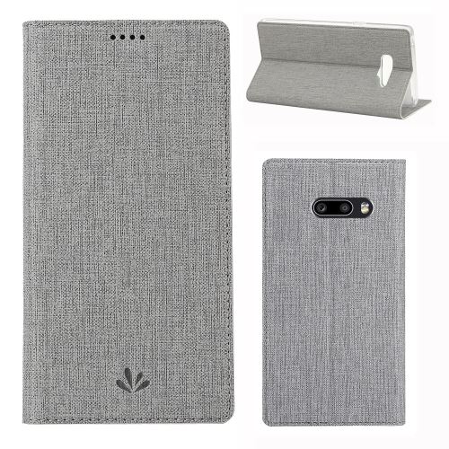 Etui en PU + TPU avec support et porte-carte gris pour votre LG G8X ThinQ/V50s ThinQ