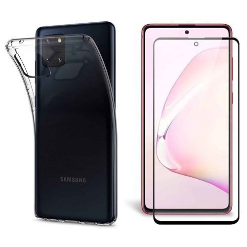 Coque transparente pour Samsung Galaxy Note 10 Lite avec Verre trempé 3d total écran