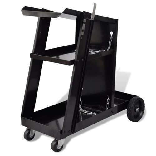 Vidaxl Noir Chariot De Soudage À 3 Étagères - Image 3