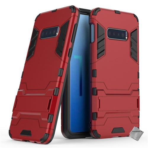 Housse etui coque rigide anti choc pour Samsung Galaxy S10e + verre trempe - ROUGE - htdmobiles