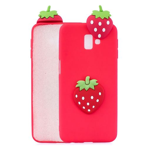 Coque en TPU impression de motifs de poupées mignonnes en 3D fraise pour votre Samsung Galaxy J6 Plus J610F/J6 Prime