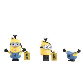 Tribe Les Minions Kevin Clé USB 16 Go Fantaisie Pendrive USB Flash Drive 2.0 Originale Stockage Memoire, Idee Cadeau Figurine 3D, Stockage USB en PVC avec Porte-Clés – Jaune