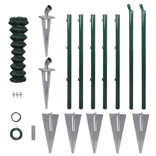 Kit de grillage avec supports à enfoncer et accessoires 0,8 x 15 m