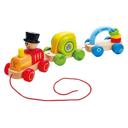 Hape train en bois en trois parties 39,5 cm