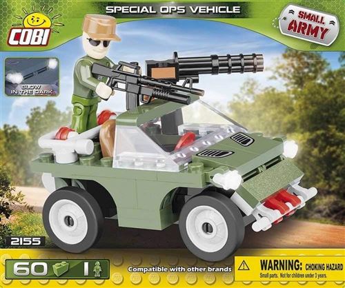 Petite armée - véhicule de patrouille armé - 60 briques emboitables, 1 figurine - Cobi
