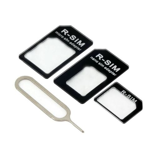 Adaptateurs de carte Nano Sim 5 en 1 + iPhone régulier et Micro Sim | bol