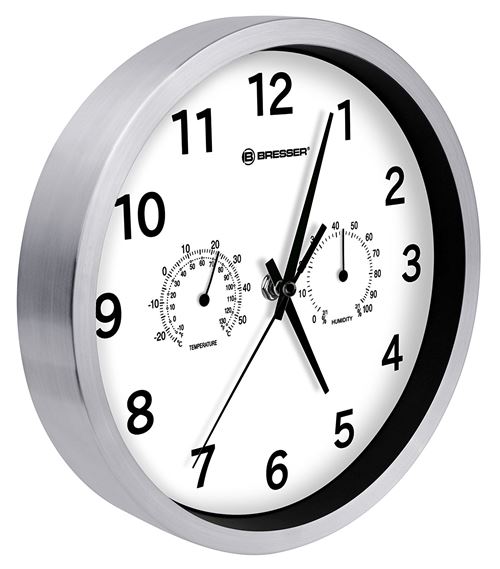 Bresser MyTime Thermo- Hygro- Horloge murale - blanc