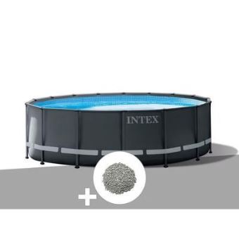 Pack piscine tubulaire Intex Ultra XTR Frame ronde 1,32 m + de zéolite - 1