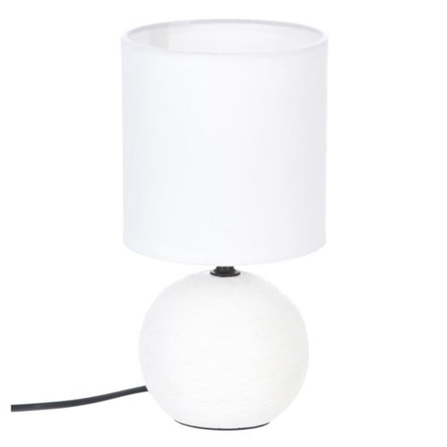 Paris Prix Blanc, Blanc Atmosphera Créateur D'intérieur - Lampe À Poser Céramique Boule 25Cm Blanc Strié