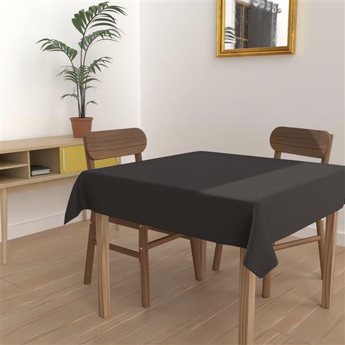 Soleil d'ocre 814460 alix nappe antitaches carré polyester noir 180 x 180 cm