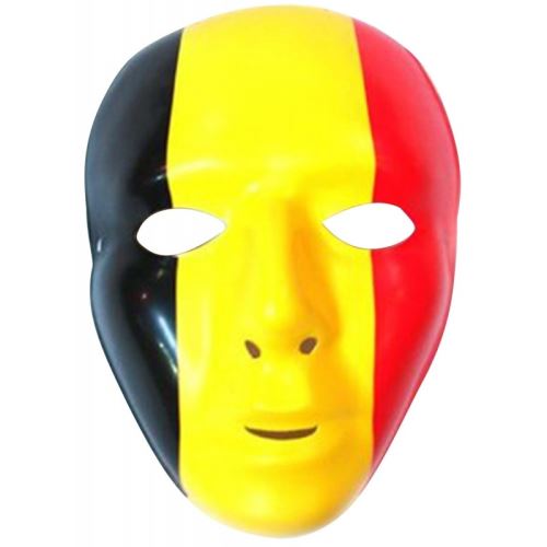 masque belgique belgium noir jaune rouge pvc foot ambiance