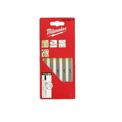 Pack de 5 lames scie sauteuse MILWAUKEE mélaminé 75 mm denture de 2,5 mm 4932346079