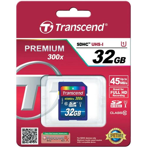 Transcend SDHC Class 10 UHS-I (Premium) - Carte mémoire flash - 32 Go - UHS Class 1 / Class10 - SDHC UHS-I