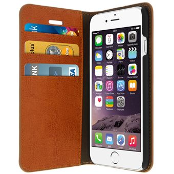 Etui iPhone 6 iPhone 6s en cuir veritable et finition surpique Marron Coque et etui telephone mobile Achat prix fnac