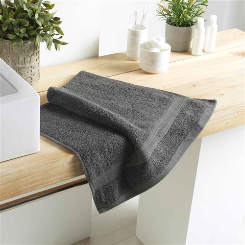 Serviette de toilette 50 x 90 cm eponge 500 grammes colors Anthracite
