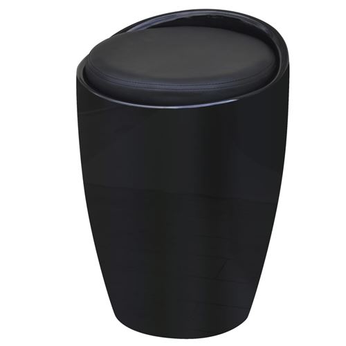 vidaXL Tabouret ABS rond noir avec siège amovible Noir