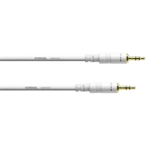 Cordial CFS0.9WW-SNOW - Câble audio mini jack stéréo 90 cm blanc