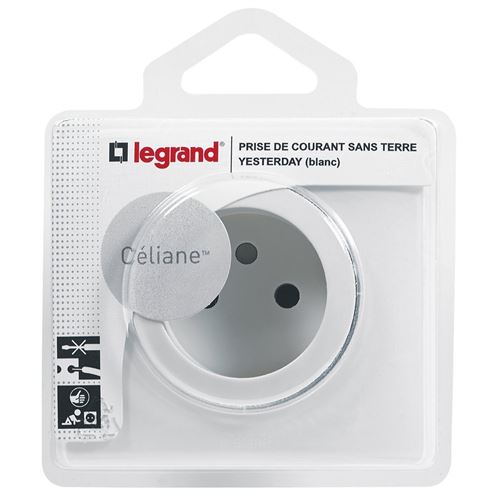 Legrand 099561 Celiane Prise De Courant Sans Terre 230 V Blanc Equipements Electriques Achat Prix Fnac