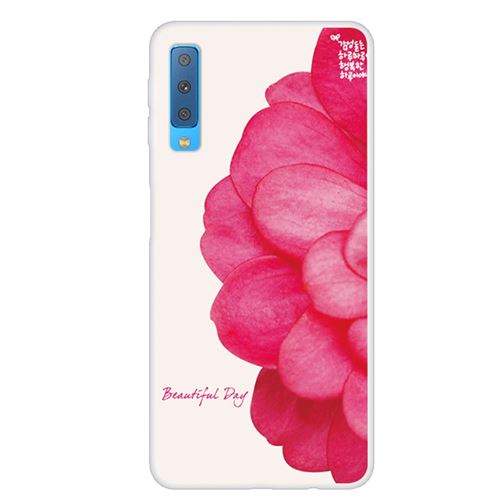 Coque en TPU impression de motifs fleur vive pour votre Samsung Galaxy A7 (2018)