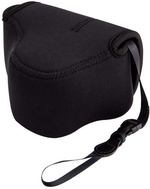 JJC OC-F1BK Néoprène Noir Sans Miroir Housse pour Appareil Photo avec Objectif Taille Jusqu Apos à 127 x 85 x 84mm / 5 x 3.3 x 3.3 (W x H x D)