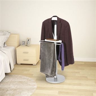 Valet De Chambre Porte Vetements Blanc 108 X 45 X 30 Cm