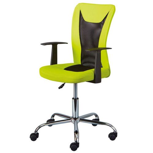 Chaise de bureau à roulettes Donny - l 48 x P 55 x H 89-99 cm - Vert