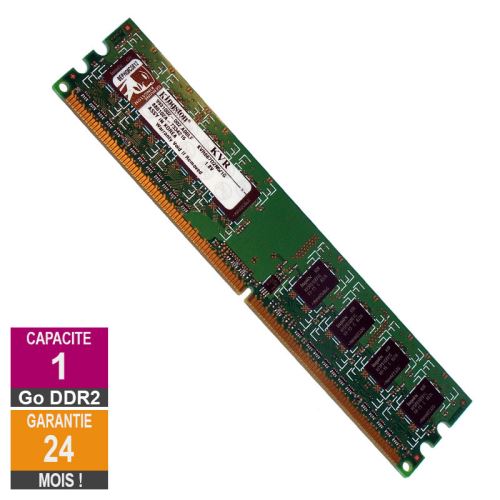 Barrette Mémoire 1Go RAM DDR2 Kingston KVR667D2N5/1G DIMM PC2-5300U 1Rx8