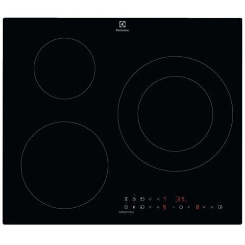 Electrolux SÉRIE 300 IXE6342KF - Inductiekookplaat - 3 hobben - Niche - breedte: 56 cm - diepte: 49 cm - zwart - zwart