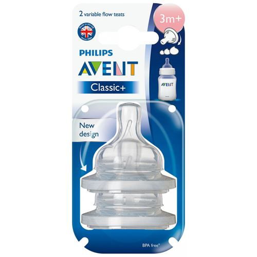 Philips Avent Tétines Classic 3m+ Débit variable Lot de 2
