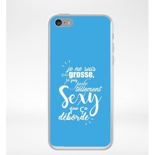 Coque Je Ne Suis Pas Grosse Fond Bleu Compatible Iphone 5c Transparent