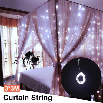 Guirlande Lumineuse Rideau 300 LEDs - 3x3 Mètres - 8 Modes D'éclairage - Intérieur