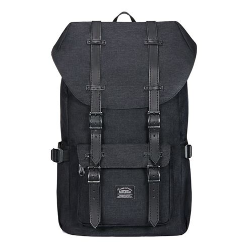 KAUKKO Sac à dos loisir Compartiment pour 15 ordinateur portable 22 Litres Noir
