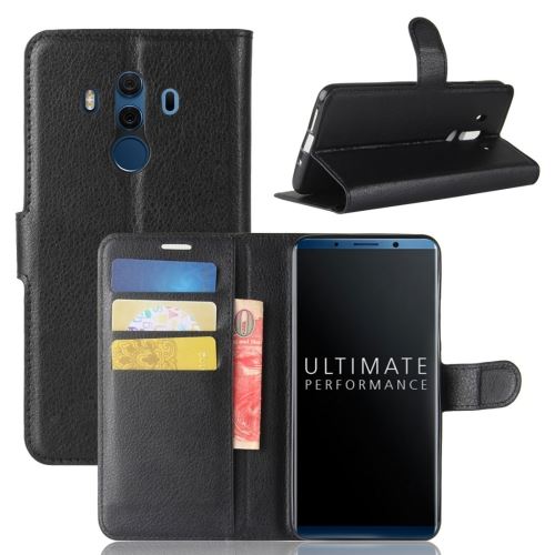 Huawei Mate 10 Pro Housse Etui Cuir PU Texture Litchi Noir ALS53608