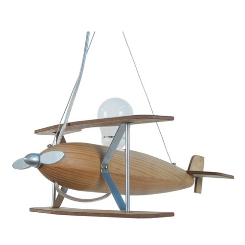 Tosel 11245 suspension avion 100 w e27 bois aluminium
