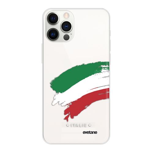Coque pour iPhone 12/12 Pro souple transparente Italie Motif Ecriture Tendance [Evetane®]