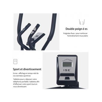 ISE Velo Elliptique Magnetique Silencieux Ecran Multifonctionnel SY 9802 Velo de fitness Achat prix fnac
