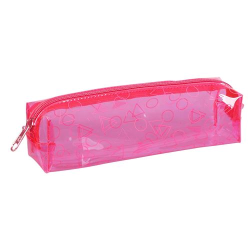Viquel Trousse scolaire transparente rectangulaire FLUO COLOURS Rose