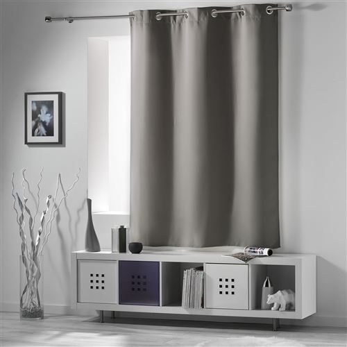 Rideau occultant occult gris 140x180 - Douceur d'Intérieur
