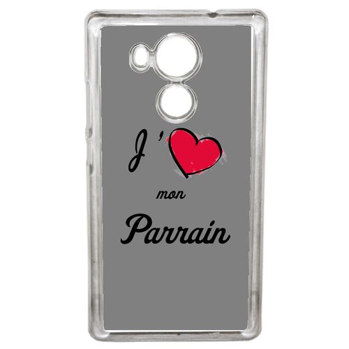 Coque J'aime Mon Parrain Gris Compatible Mate 8 Transparent