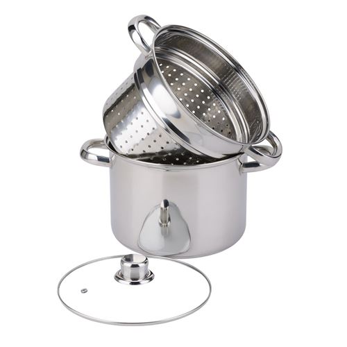 Cuiseur À Pâtes Inox - 20 Cm - 5 Litres Environ - Baumalu - Argent - Inox