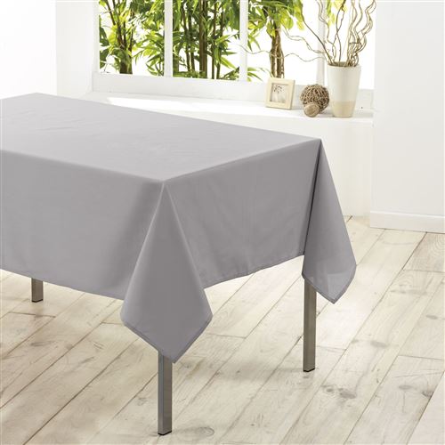 Nappe rectangle 140 x 200 cm polyester uni essentiel Gris