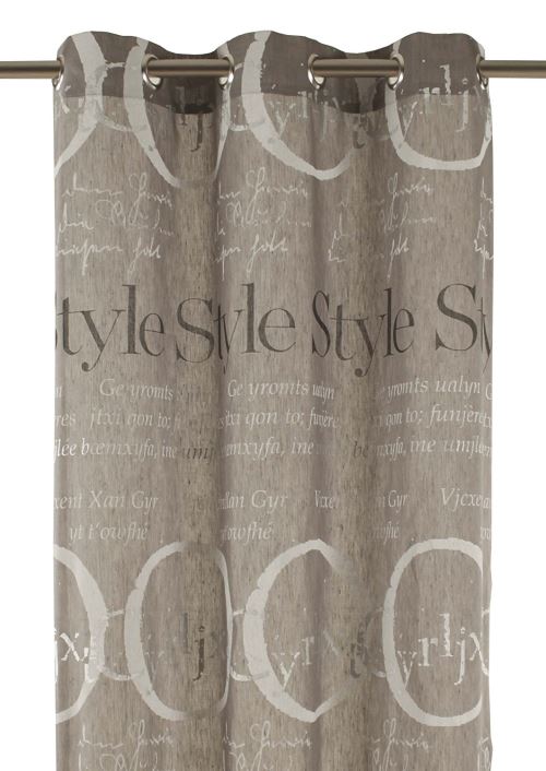 Apeltstoffe Tinta_122x245_88 Rideaux à œillets Motif imprimé Gris anthracite